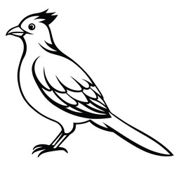Black bird vector art illustration