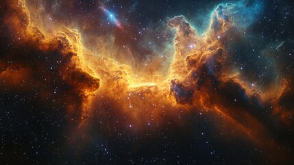 Fototapeta premium Close-up of interstellar gas clouds with vivid colors
