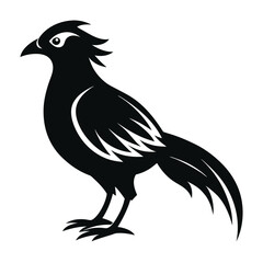 Black bird vector art illustration