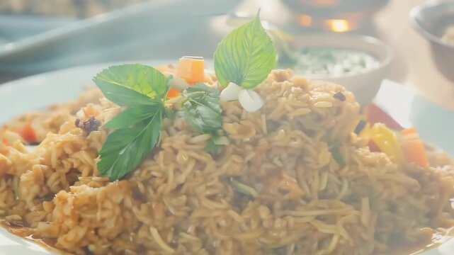 Learn to cook traditional chicken biryani from scratch in an authentic kitchen setting