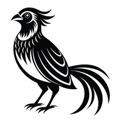 Black bird vector art illustration
