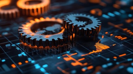 Abstract image of economic policy gears turning to influence inflation rates, concept of monetary policy control