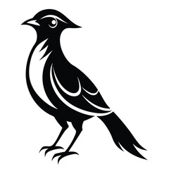 Black bird vector art illustration