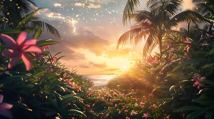 Tropical Paradise Sunset