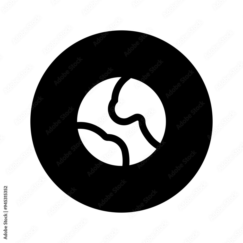 Sticker earth globe glyph circular icon