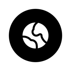 earth globe glyph circular icon