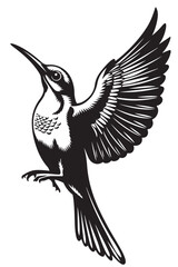 Black bird vector art illustration