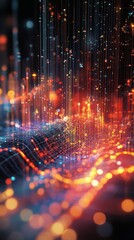 Fototapeta premium Abstract depiction of economic policy shaping consumer behavior, visualized through digital market trends and spending patterns