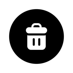 trash glyph circular icon