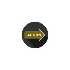  Action sign icon isolated on transparent background