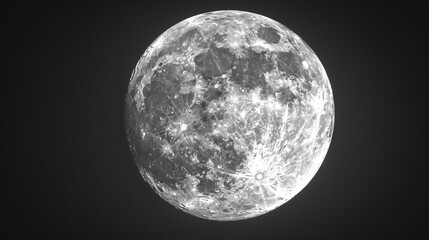 Obraz premium A detailed view of the moon showcasing its surface features in black and white.