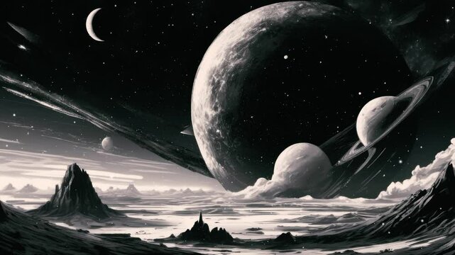Spece stars universe abctract animation 