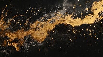 Fototapeta premium An abstract backdrop adorned with splashes of gleaming golden sand 