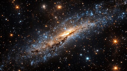 Dwarf Galaxy : Detailed view of a small, faint dwarf galaxy, surrounded by a few bright stars