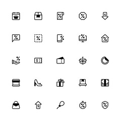 Black Friday Icon with Semibold Style. Shopping Icon Collection with Editable Stroke and Pixel Perfection