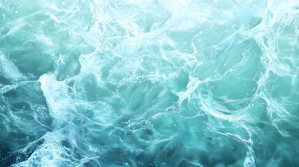 Obraz premium background with an abstract water texture featuring waves and splashes in shades of aqua blue and turquoise green