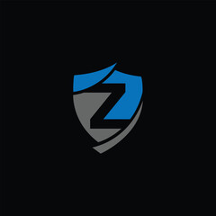 Letter Z shield logo design vector