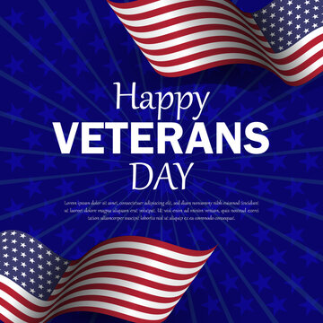 veterans day social media post banner template in vector