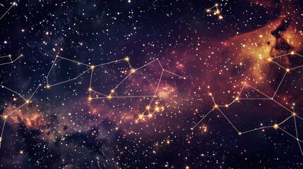 Fototapeta premium Starry Night Sky with Constellation.