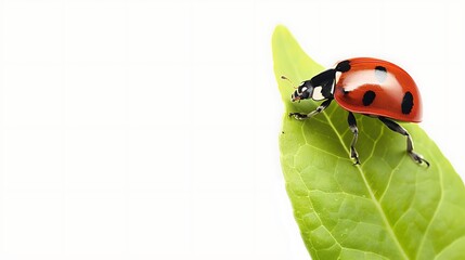 Naklejka premium Ladybug on a Green Plant