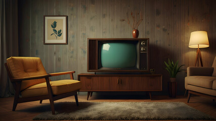 living room interior with tv