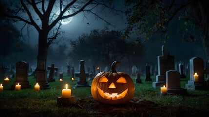 halloween background with pumpkin, ai generated