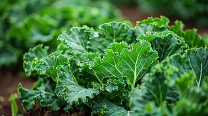 Close up of cabbage in the garden. Concept of harvesting vegetables