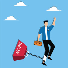 Shackles with inscription work are chained to man's leg