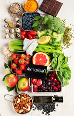 Healthy food high in antioxidants.