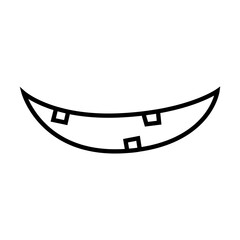 Smile icon vector. Evil smile illustration sign. Smile for pumpkin symbol or logo.