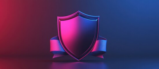 3D render of a gradient badge symbolizing victory achievement or honor for use in UI UX web social media and advertising design