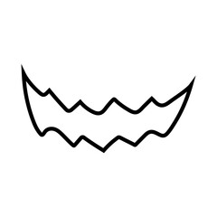 Smile icon vector. Evil smile illustration sign. Smile for pumpkin symbol or logo.