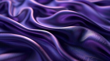 Obraz premium Satin fabric macro shot of threads, gentle flow, calm purple and silver hues, delicate weaving, soft appearance.