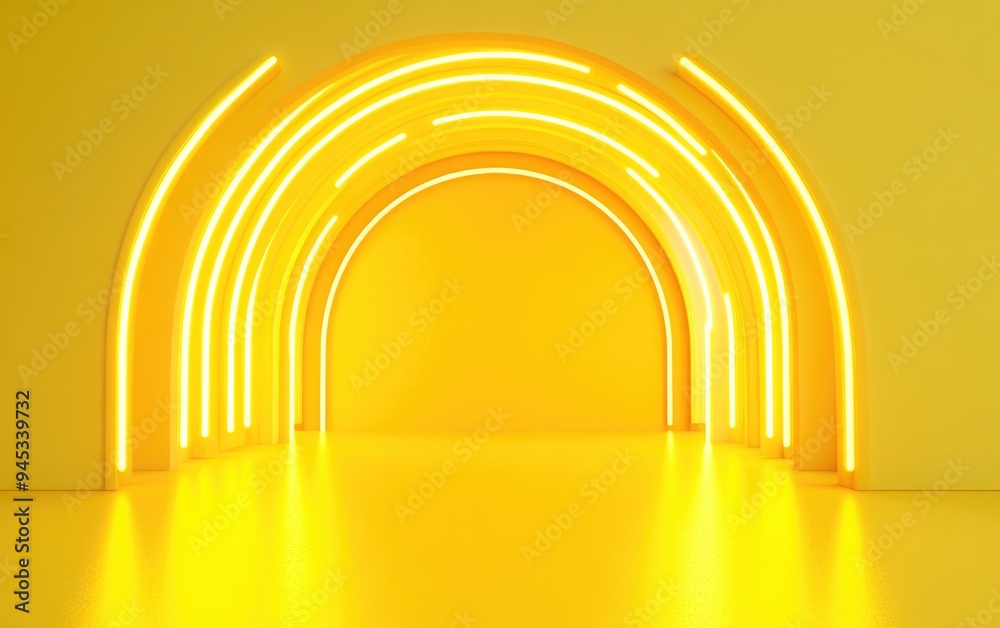 Aufkleber 3d render on yellow background premium image