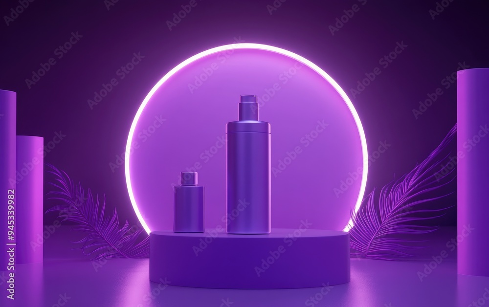 Poster 3d render of empty cosmetic skincare packaging suitable for mock up concept for beauty soap and spa 