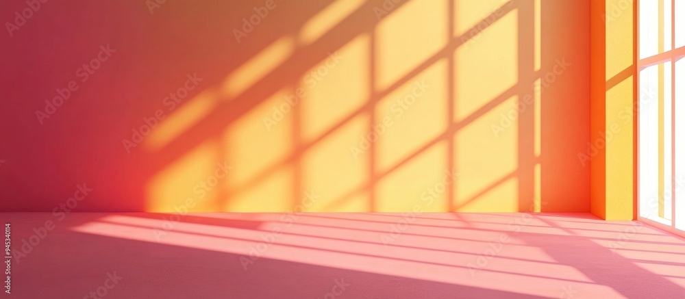 Poster 3D rendering design of a shadow on a pastel background