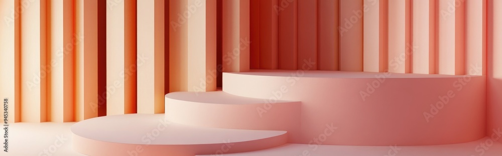 Poster 3D Rendering of an abstract background designed for minimalistic product presentation