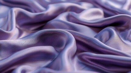 Fototapeta premium Satin fabric macro shot of threads, gentle flow, calm purple and silver hues, delicate weaving, soft appearance.