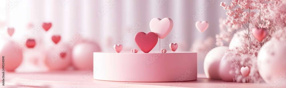Aufkleber 3d render of a minimalistic sweet scene featuring a display podium for mockup and product branding p
