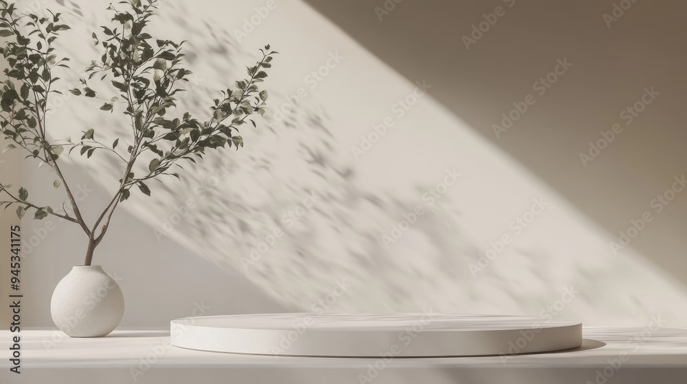 Leinwandbilder 3d rendering illustration of a minimal design podium display for product presentation