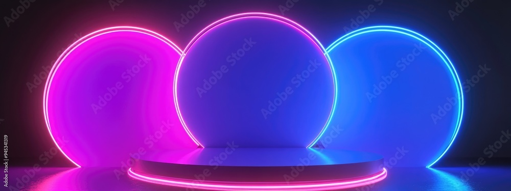 Aufkleber 3D render of a podium background for product display