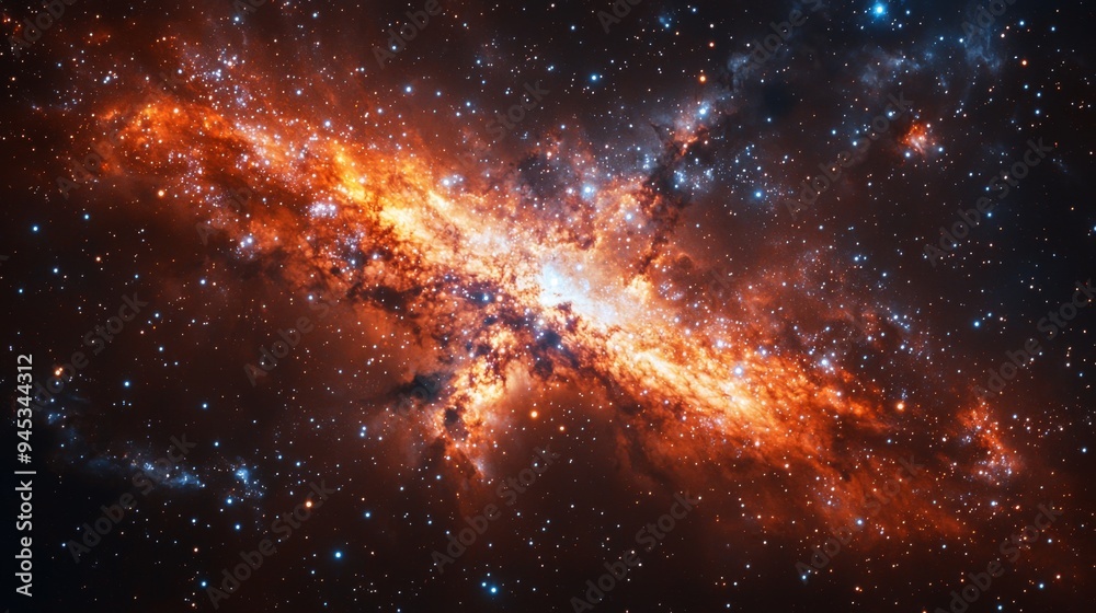 Wall mural irregular galaxy : close-up of an irregular galaxy with a chaotic, asymmetrical shape