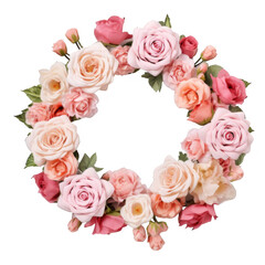 Flower Wreath Isolated on a Transparent Background