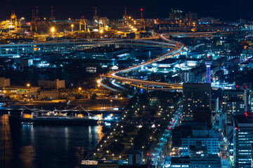 横浜夜景　横浜ランドマークタワーからの眺望