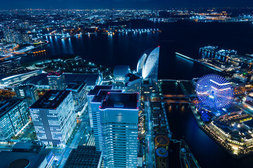 横浜夜景　横浜ランドマークタワーからの眺望