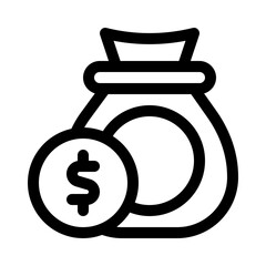 money bag line icon