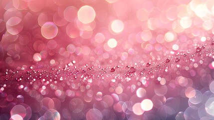 Macro shot of blurry water droplets with sequins in defocus, creating fuzzy borders for copy space image