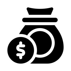 money bag glyph icon