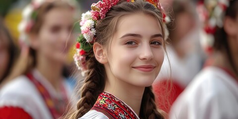 Balkan tradition reflected in a festive gathering, people dressed in traditional attire, celebrating cultural heritage, event concept