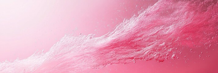 Fototapeta premium Dynamic pink water splash creating vibrant patterns against a soft gradient background